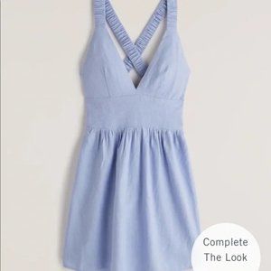 Abercrombie and Fitch Scrunchie Strap Deep-V Skort BLUE Size Small